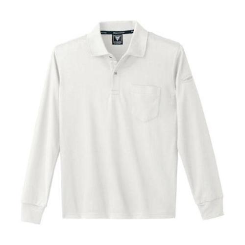 静電長袖ポロシャツ シロ 4L 6015