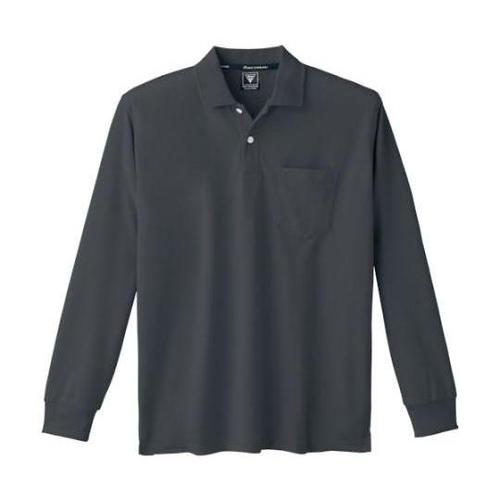 長袖ポロシャツ チャコールグレー 4L
