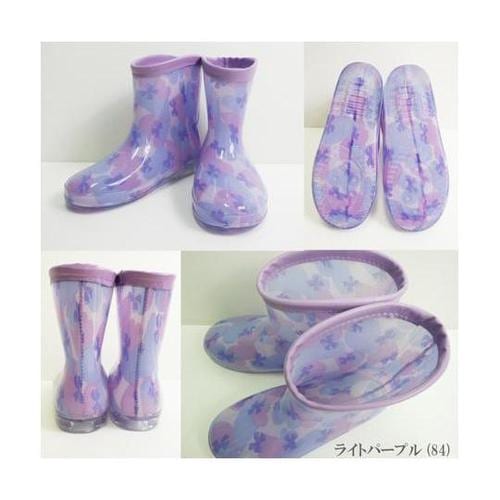 女児キッズハートリボン柄長靴 19cm