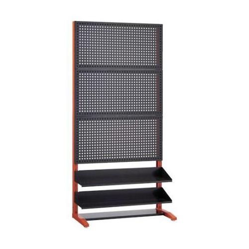 UPR型パンチングラック 棚板2段付 黒