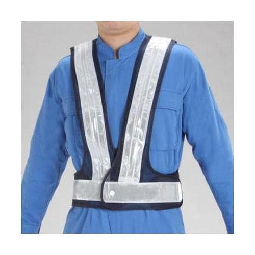 LED安全ベスト(紺・白/赤青点滅) E