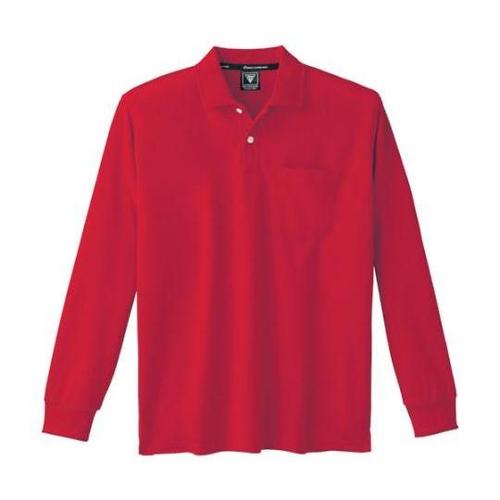 長袖ポロシャツ レッド LL 6035−