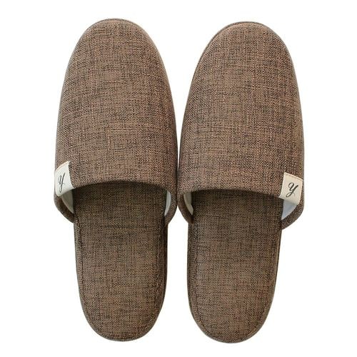 来客用無地スリッパ Lサイズ ブラウン