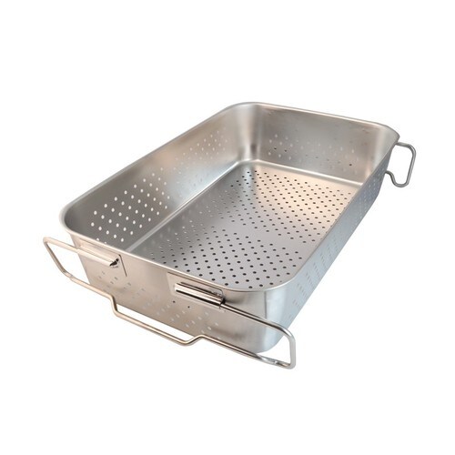 18−8給食バット・運搬型穴明 積み重ねハンドル付