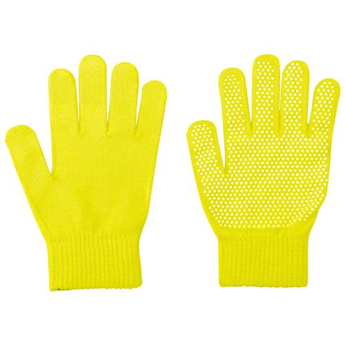カラーのびのび手袋大すべり止め付蛍光イエロー