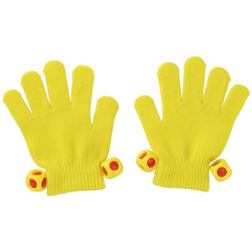 鈴付きカラーのびのび手袋黄