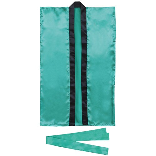 ソフトサテンロングハッピS緑(ハチマキ付)