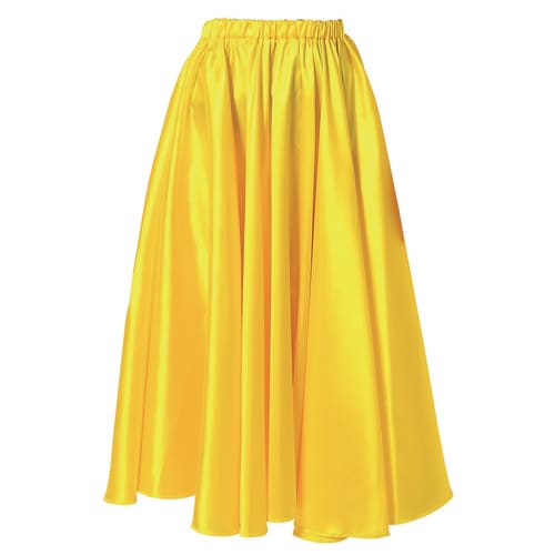 ソフトサテンロングスカート 黄 L