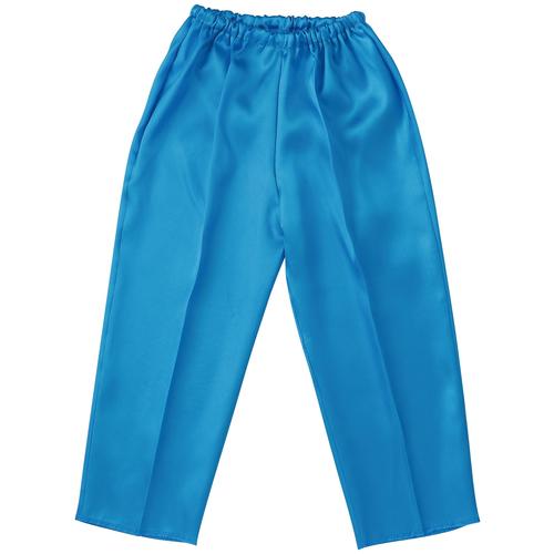 ソフトサテン ズボン テーパード J 青