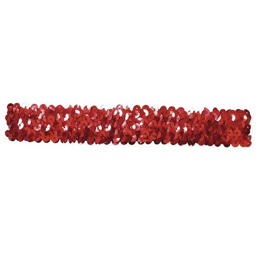 メタリック ヘアーターバン レッド