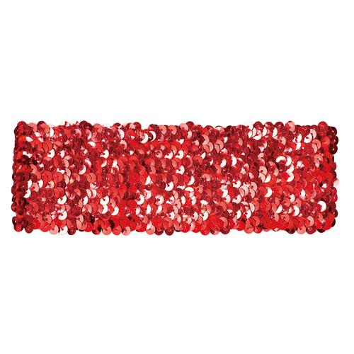 メタリックワイドターバン レッド