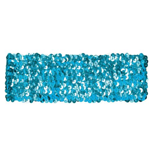 メタリックワイドターバン ブルー