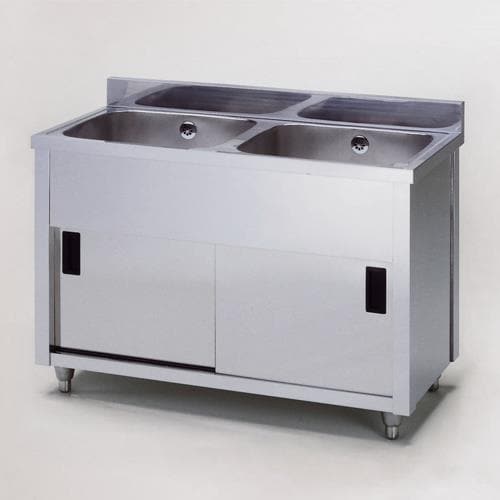 SUS製二槽キャビネットシンクEA468EF−56