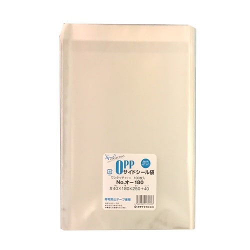 OPP袋テープ付40μ100枚オ−180 ×10