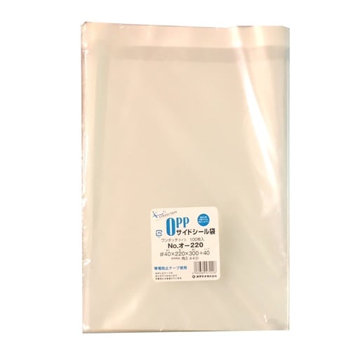 OPP袋テープ付40μ100枚オ−220 ×10