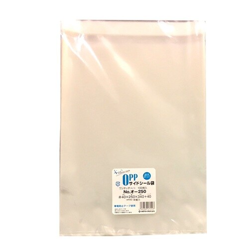 OPP袋テープ付40μ100枚オ−250 ×10