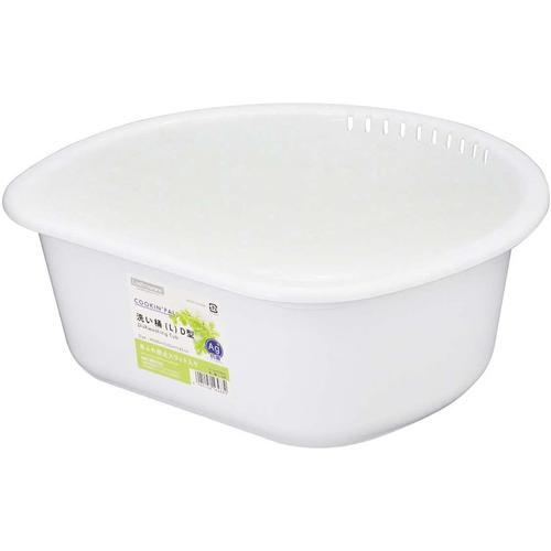 洗い桶 D型 L ホワイト 2セット