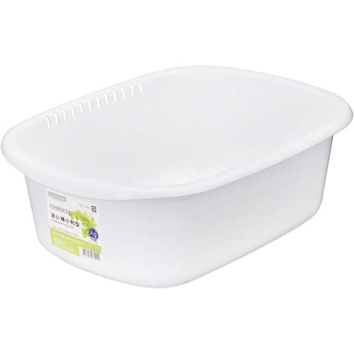 洗い桶 小判型 ホワイト 2セット