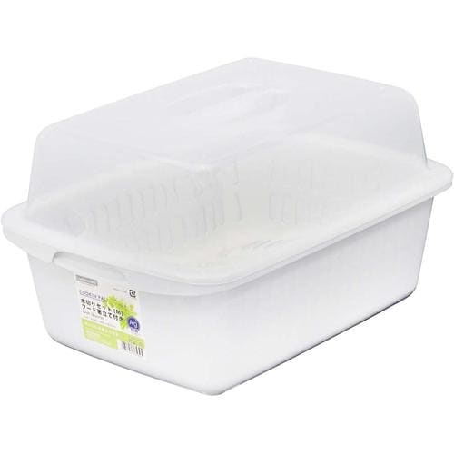 水切りカゴ M フード 箸立て付き ホワイト