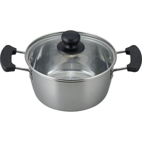 レシード 両手鍋 18cm ガラス蓋付