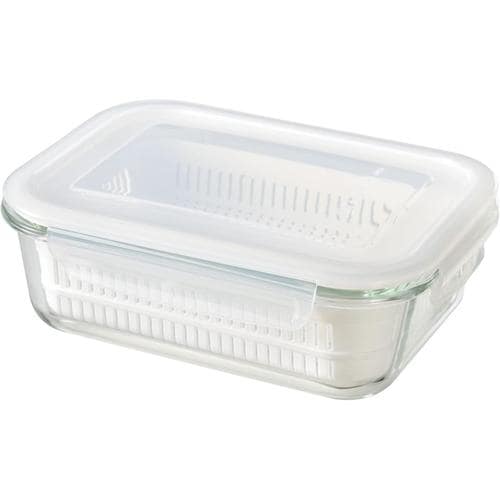 耐熱ガラス 容器 L ザル付