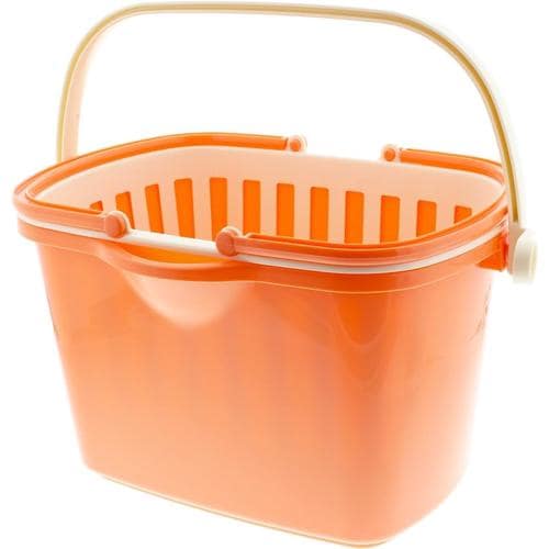 カゴバケツ角型バスケット付オレンジ10L 2セット