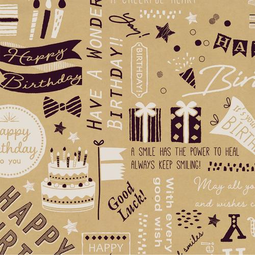 包装紙 クラフト バースデー クラフト 10セット