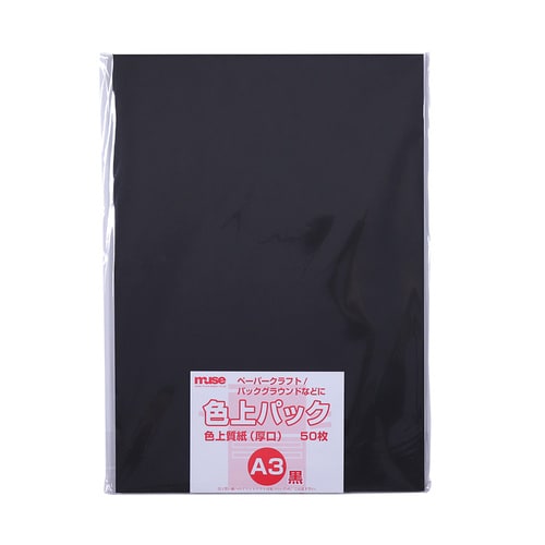 色上質紙 厚口 A3 50枚入 黒 2セット