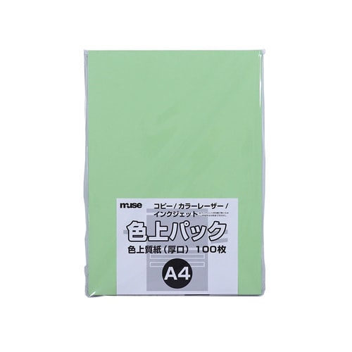 色上質紙 厚口 A4 100枚入うぐいす 3セット