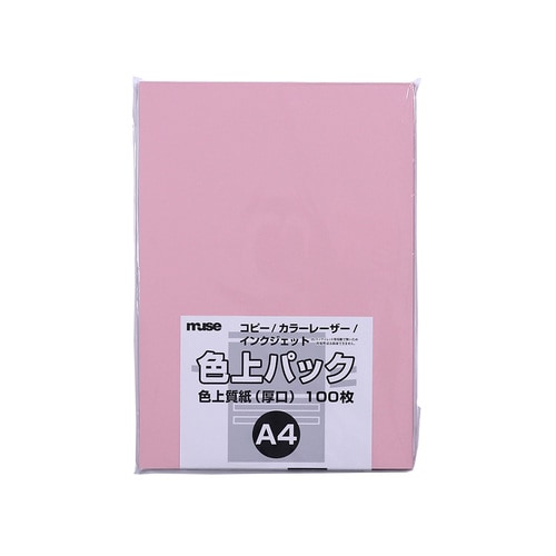 色上質紙 厚口 A4 100枚入 桃 3セット