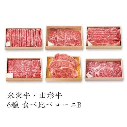 米沢牛・山形牛6種 食べ比べコースB全6種・6回