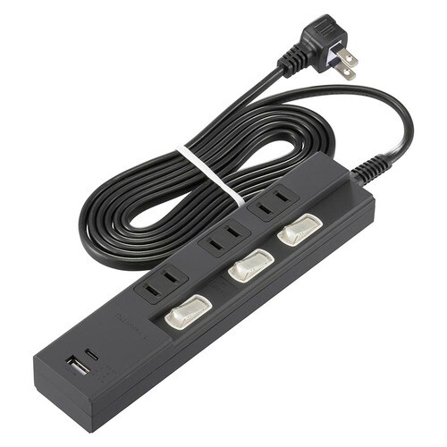 3口2m節電タップPD23−K