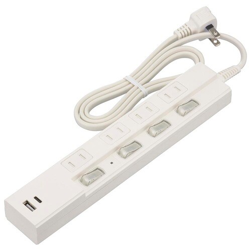 4口1m節電タップKPD23−W