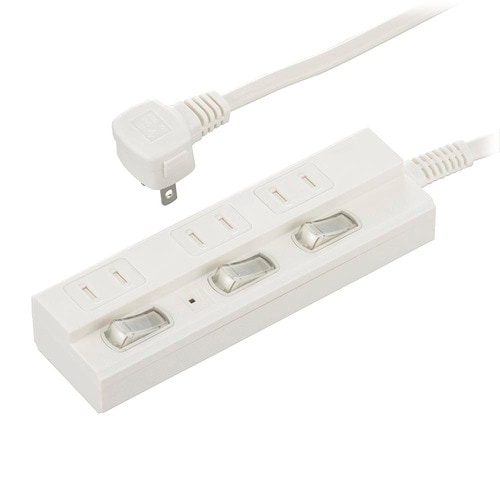 3口1m節電タップ雷ガード付22