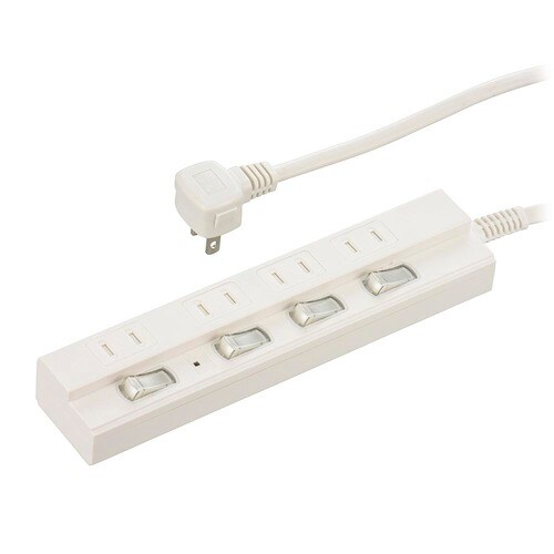 4口2m節電タップ雷ガード付22