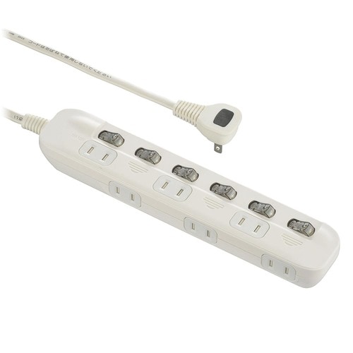 6口2m節電タップ交互コンセント