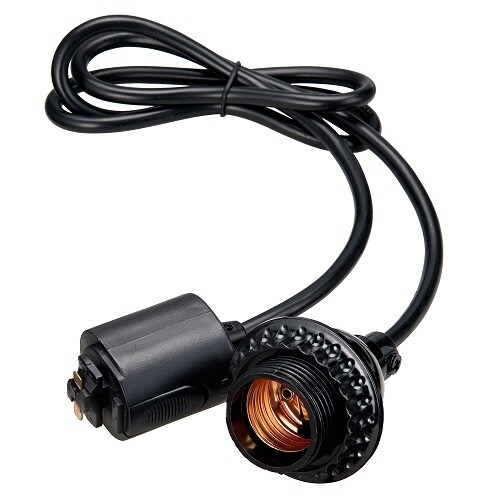 ライティングダクトレール用ソケット&コード 黒