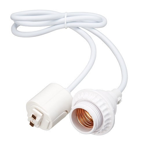 ライティングダクトレール用ソケット&コード 白