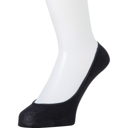 オカモト ココピタ無地浅履き丸編み23−25ブラッ