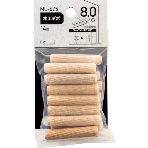 WAKI 木工ダボ 8X40mm