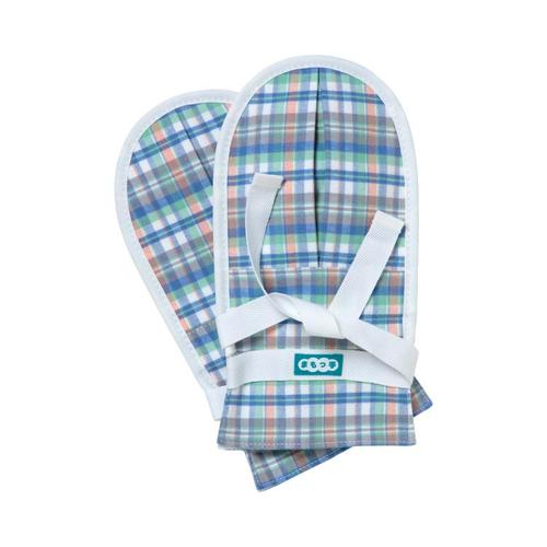 まもっ手 タック付 チェック(左右1組)