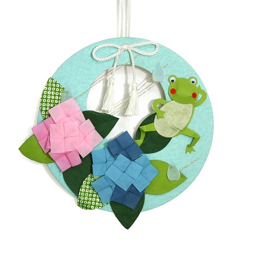 手作りリース飾り かえるとあじさい 10セット