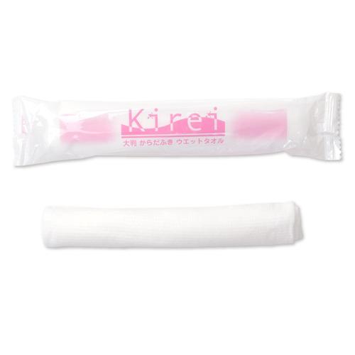 ウェットタオル kirei丸型ワイド・ピンク