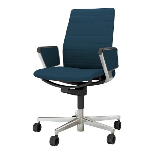 チェア ファブレ革張 ストライプパネル肘