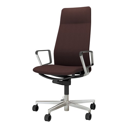 チェア ファブレ革張 プレーンアルミ肘