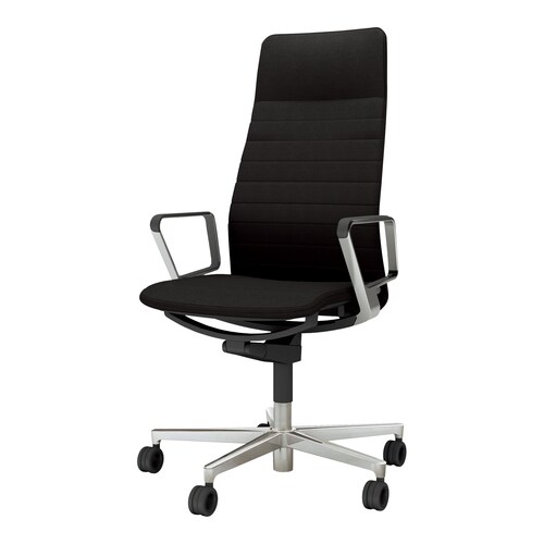 チェア ファブレ革張 ストライプアルミ肘