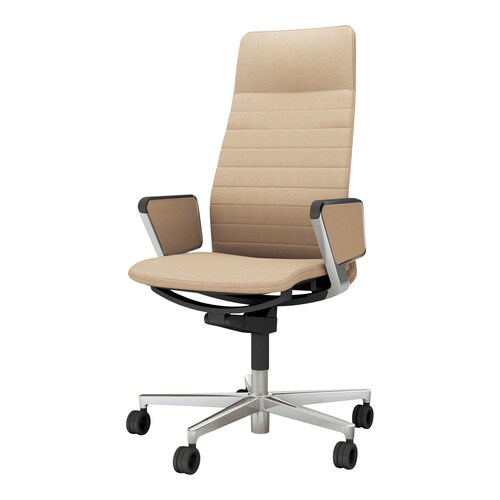 チェア ファブレ革張 ストライプパネル肘