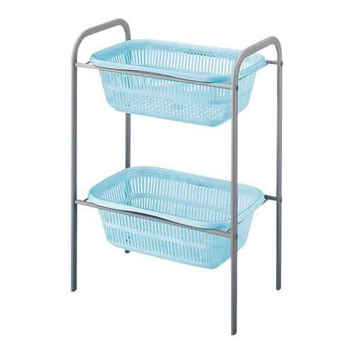 脱衣カゴ パステル キャスターなし 2段