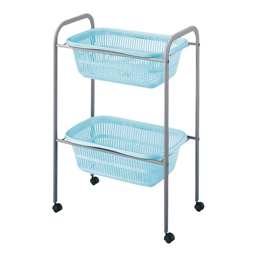 脱衣カゴ パステル キャスター付き 2段