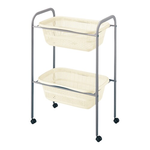 脱衣カゴ パステル キャスター付き 2段